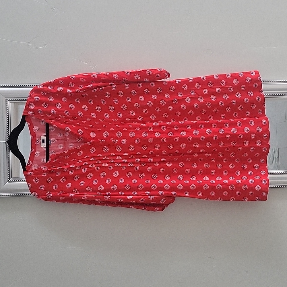 Old Navy Red Medallion Print Shift Dress sz M